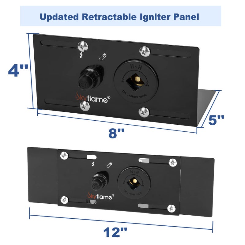 Skyflame Fire Pit Gas Burner Spark Ignition Kit - Including Push Button Igniter, 3/4 Straight Gas Key Valve with Key, Black - Image 2